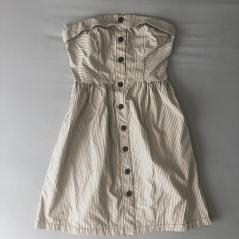 Cooperative Strapless Linen Button Dress